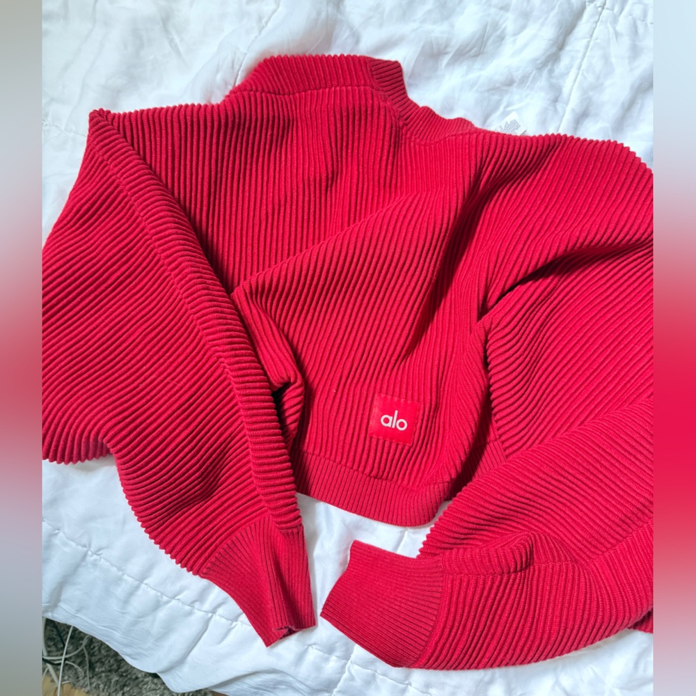 ALO Yoga red crop sweater Sweater BNWOT